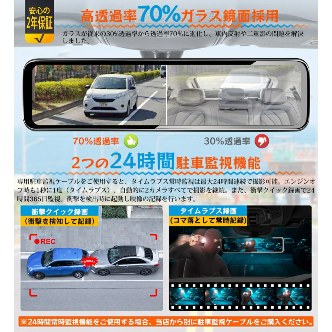 ドライブレコーダー ミラー型 前後カメラ リアカメラズーム機能 上下 前後1080p 11インチ Wdr Kasuvar 2重映像対策 分離式 170 広角 デジタルインナーミラー 2年保証 駐車監視 Hdr Gセンサー Ka10x 光の反射対策 ドラレコ 左右反転可能 ソニーimxセンサー採用