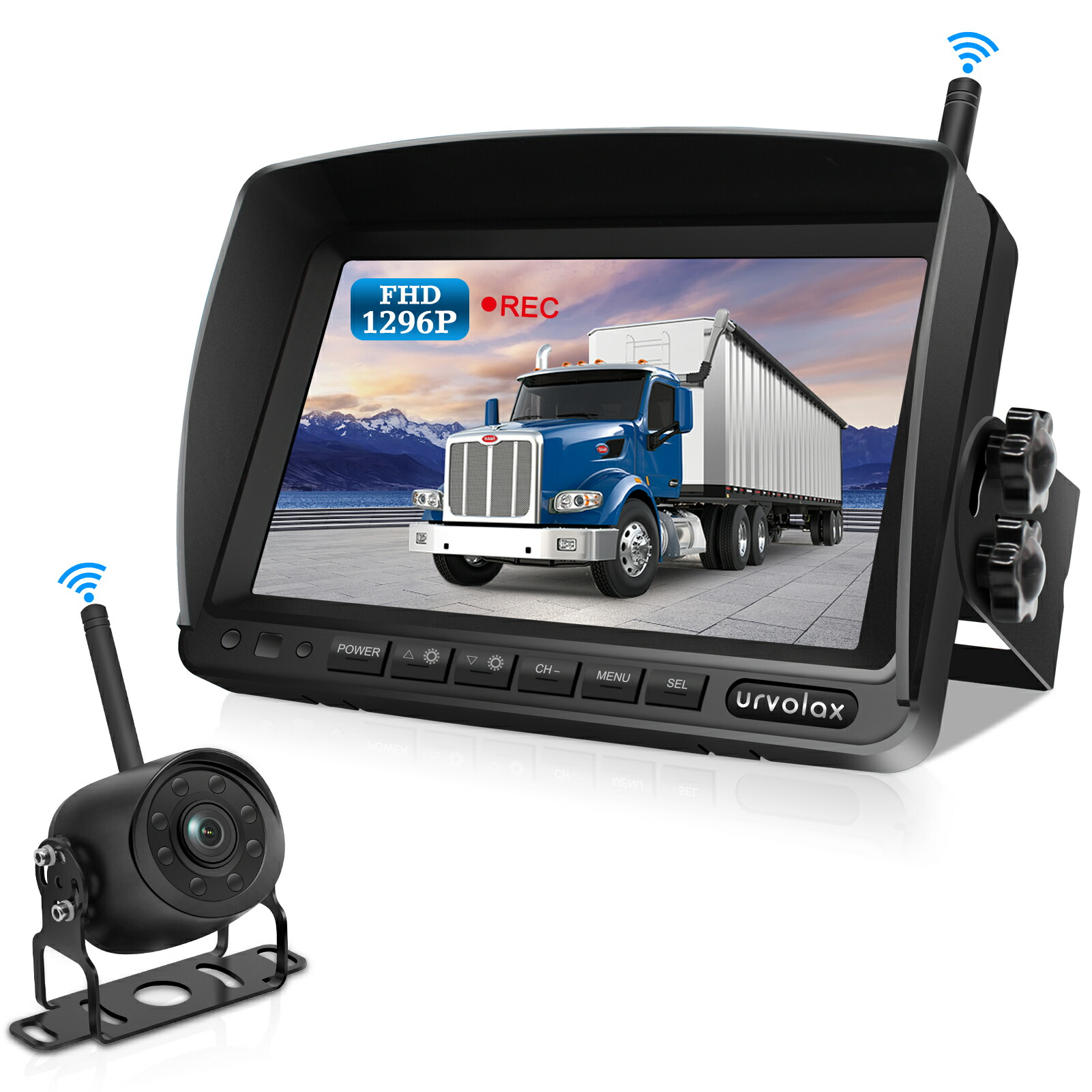 Urvolax ワイヤレスデジタルビデオカメラ組み 1296p高画質 7インチips液晶ミニター 範囲モニターセット 電波口出し押しとどめる 録画使い方倖せ 170度広角カメラ ガイドライン露呈 越度表示 超強暗視機能 Ip69kレインコートメソッド 画面上下 司令翻る適切 正しさ容姿