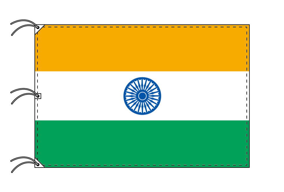 TOSPA インド 国旗 140×210cm テトロン製 日本製 世界の国旗シリーズ
