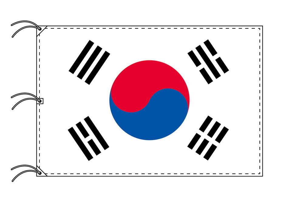 TOSPA 大韓民国 韓国 国旗 140×210cm テトロン製 日本製 世界の国旗シリーズ
