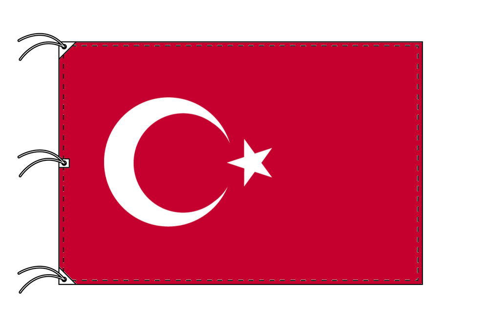TOSPA トルコ 国旗 140&times;210cm テトロン製 日本製 世界の国旗シリーズ｜トスパ世界の国旗販売ショップ