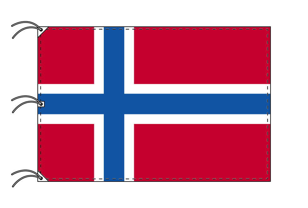 TOSPA ノルウェー 国旗 140×210cm テトロン製 日本製 世界の国旗シリーズ