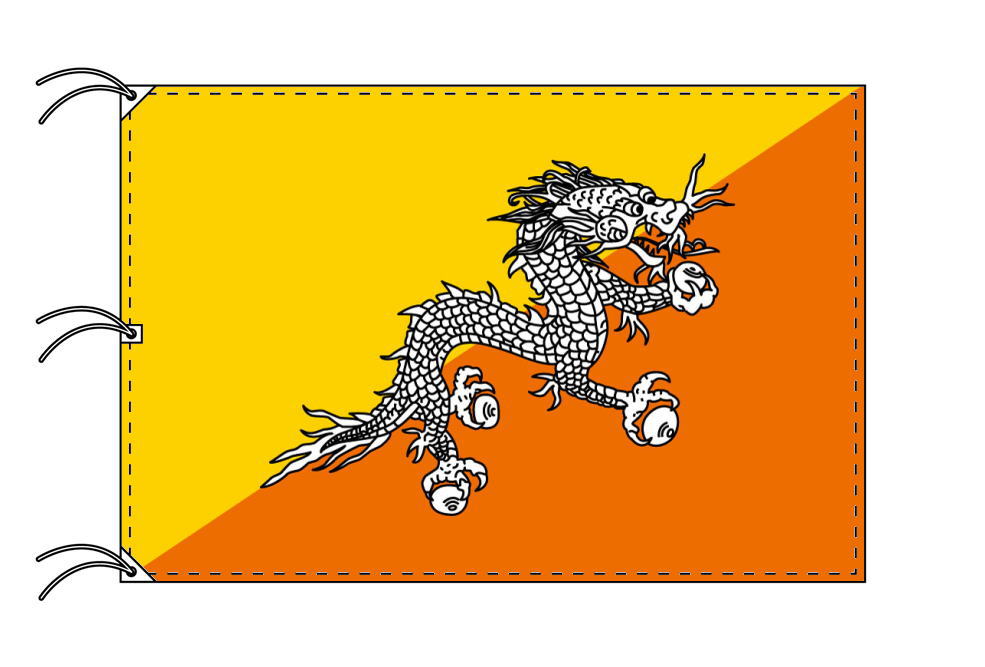 TOSPA ブータン 国旗 140×210cm テトロン製 日本製 世界の国旗シリーズ