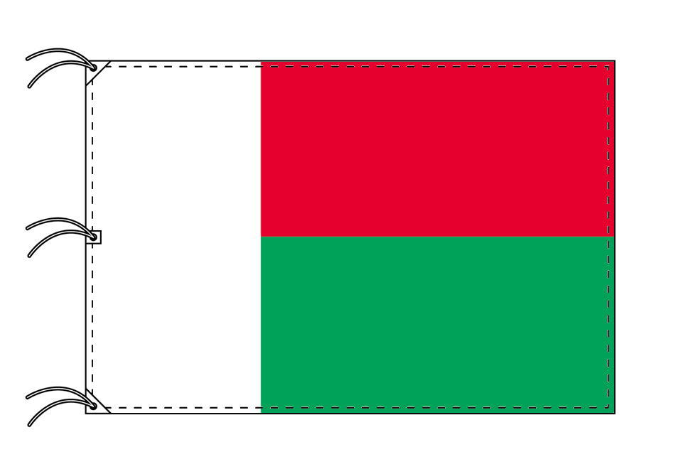 期間限定キャンペーン マダガスカル 国旗 日本製 世界の国旗シリーズ 200×300cm テトロン製 パーティー・イベント用品