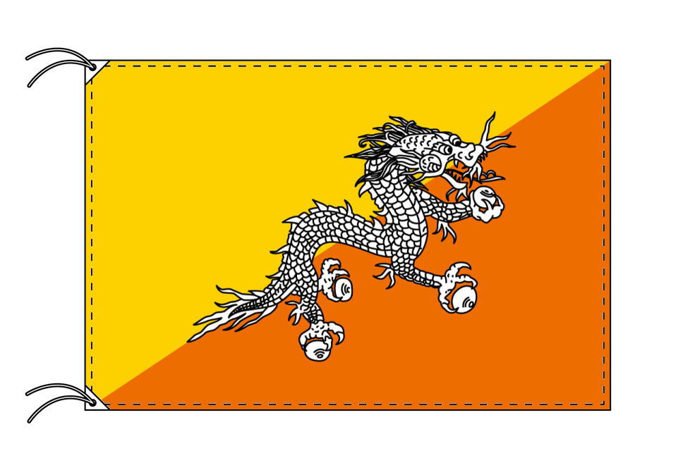 TOSPA ブータン 国旗 70×105cm テトロン製 日本製 世界の国旗シリーズ