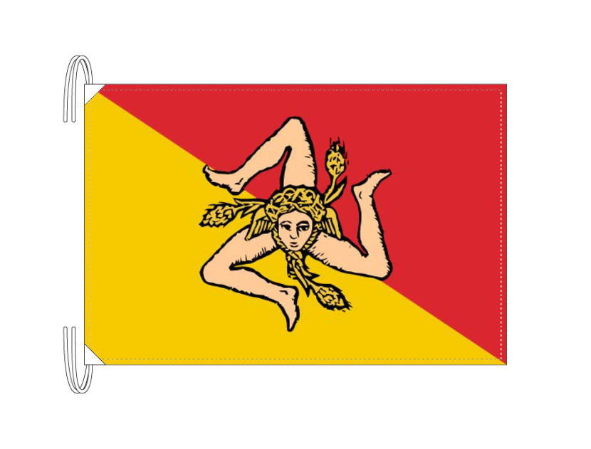 TOSPA イタリア 州旗 シチリア州（50×75cm 高級テトロン製 日本製）