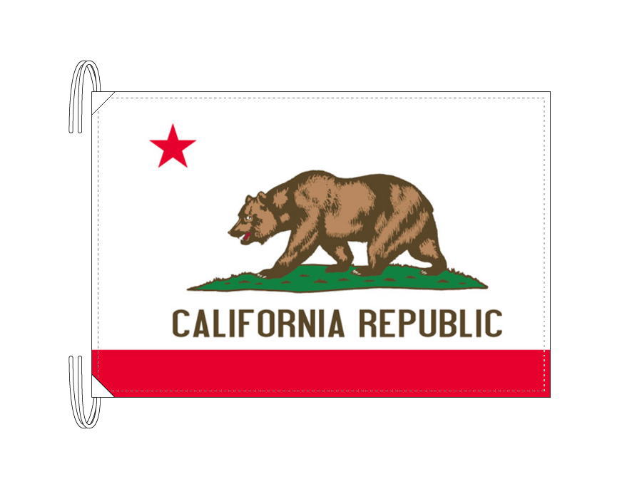 TOSPA カリフォルニア州旗[アメリカ合衆国の州旗 50×75ｃｍ 高級テトロン製]