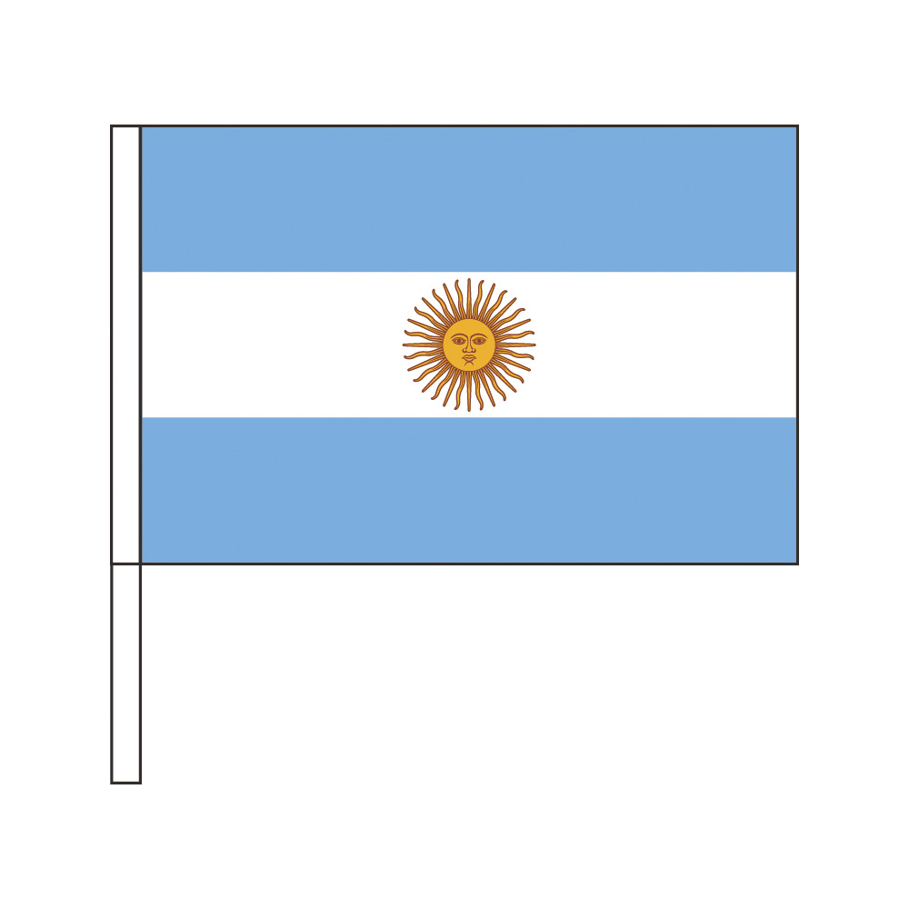 楽天市場 アルゼンチン 国旗 応援手旗sf 旗サイズ 30cm ポリエステル製 ポール31cmのセット トスパ世界の国旗販売ショップ