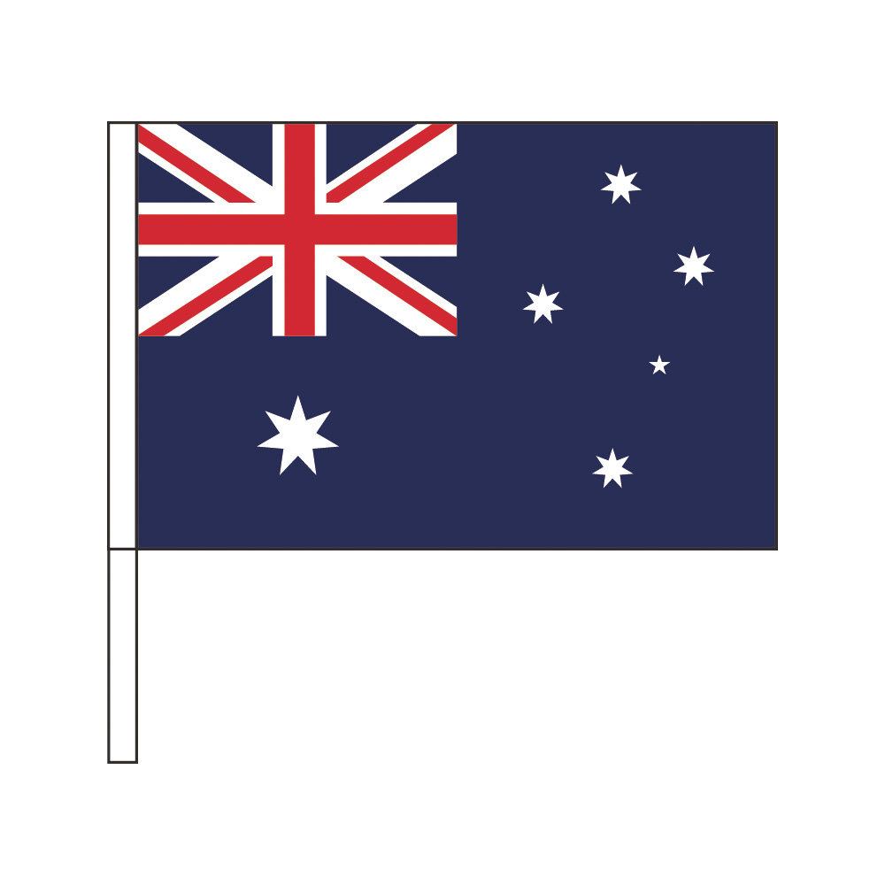 TOSPA オーストラリア 国旗 応援手旗SF 旗サイズ20×30cm ポリエステル製 ポール31cmのセット パーティーグッズ 