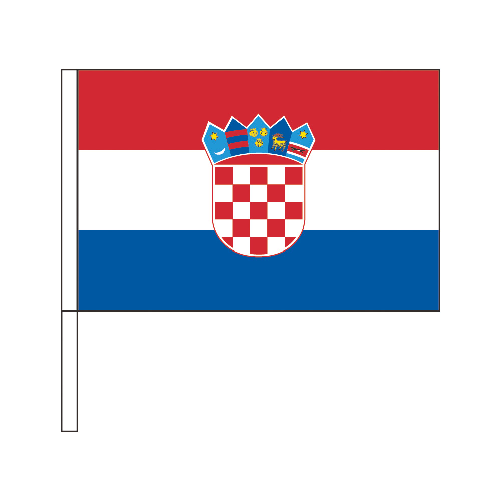 楽天市場 クロアチア 国旗 応援手旗sf 旗サイズ 30cm ポリエステル製 ポール31cmのセット トスパ世界の国旗販売ショップ