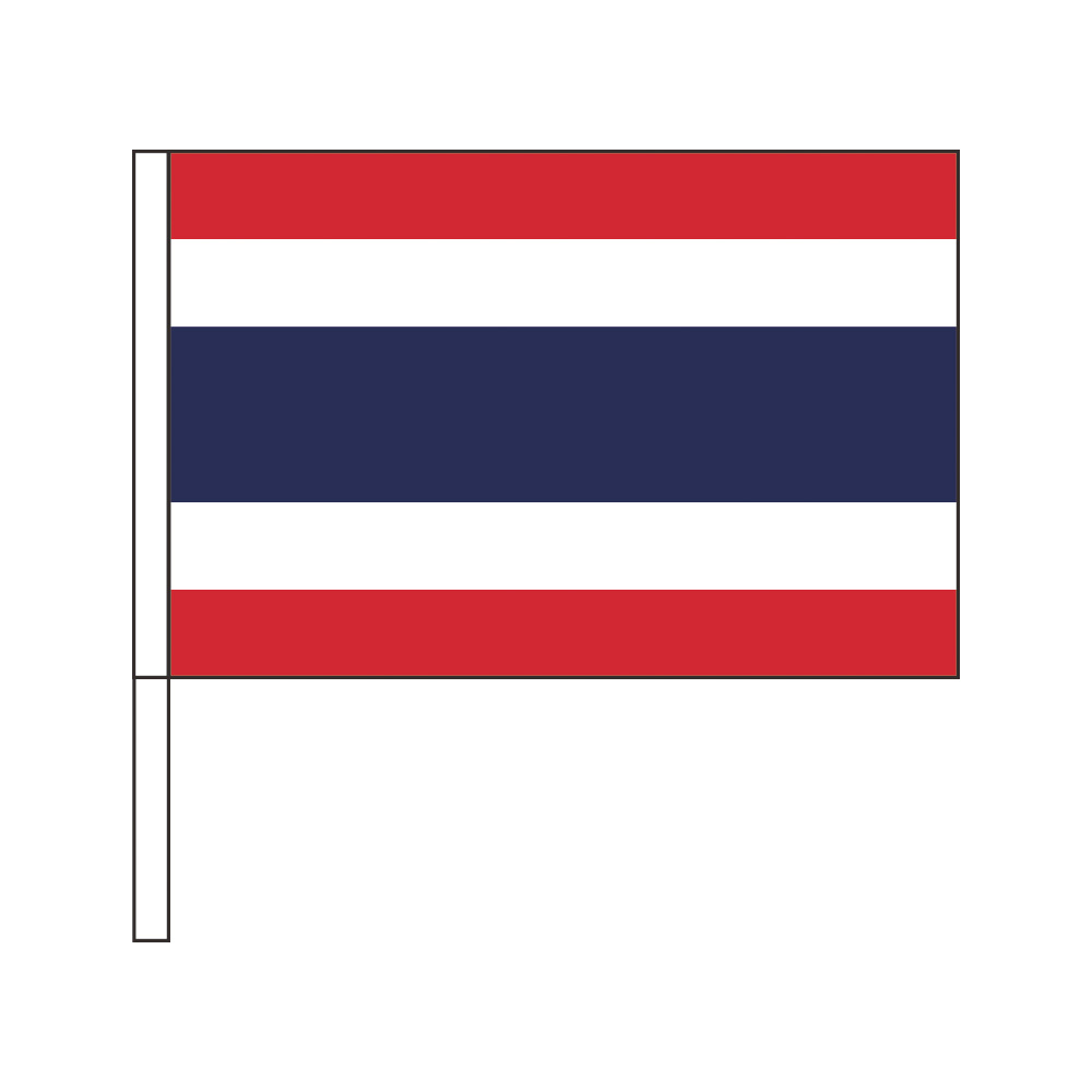 楽天市場 タイ 国旗 応援手旗sf 旗サイズ 30cm ポリエステル製 ポール31cmのセット トスパ世界の国旗販売ショップ