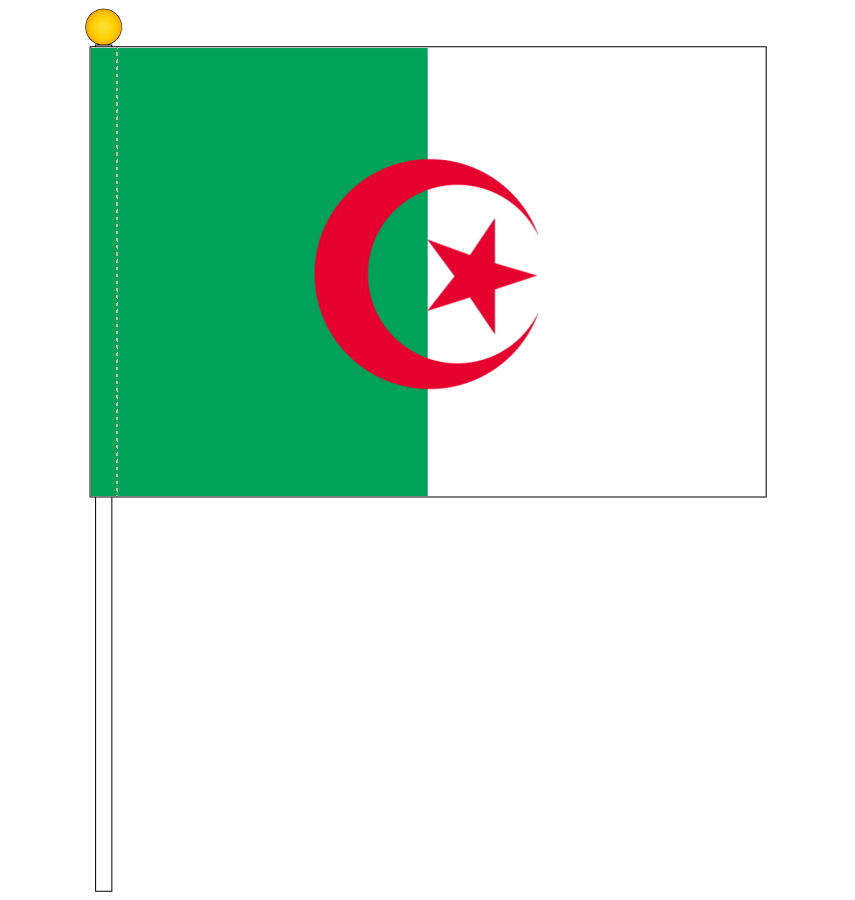 アルジェリア国旗 ポータブルフラッグ 吸盤付きセット 日本製 旗サイズ 