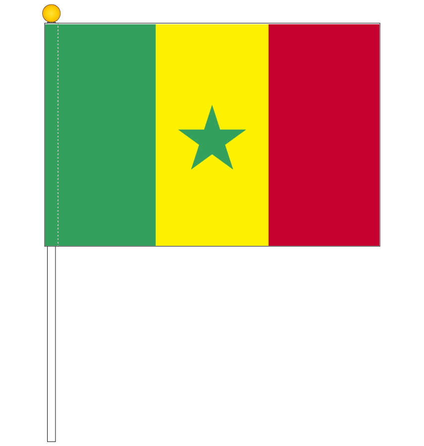 楽天市場 訳あり セネガル国旗 ポール付き手旗 サイズ25 37 5ｃｍ トスパ世界の国旗販売ショップ