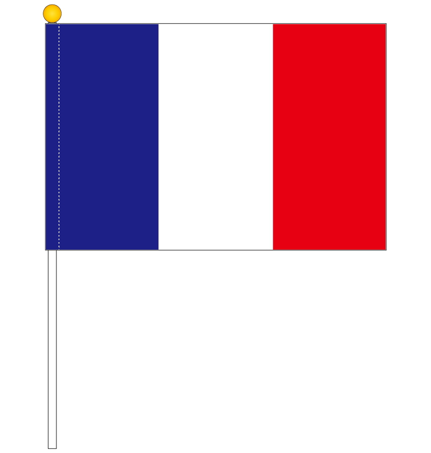 楽天市場 フランス 国旗 応援手旗sf 旗サイズ 30cm ポリエステル製 ポール31cmのセット トスパ世界の国旗販売ショップ