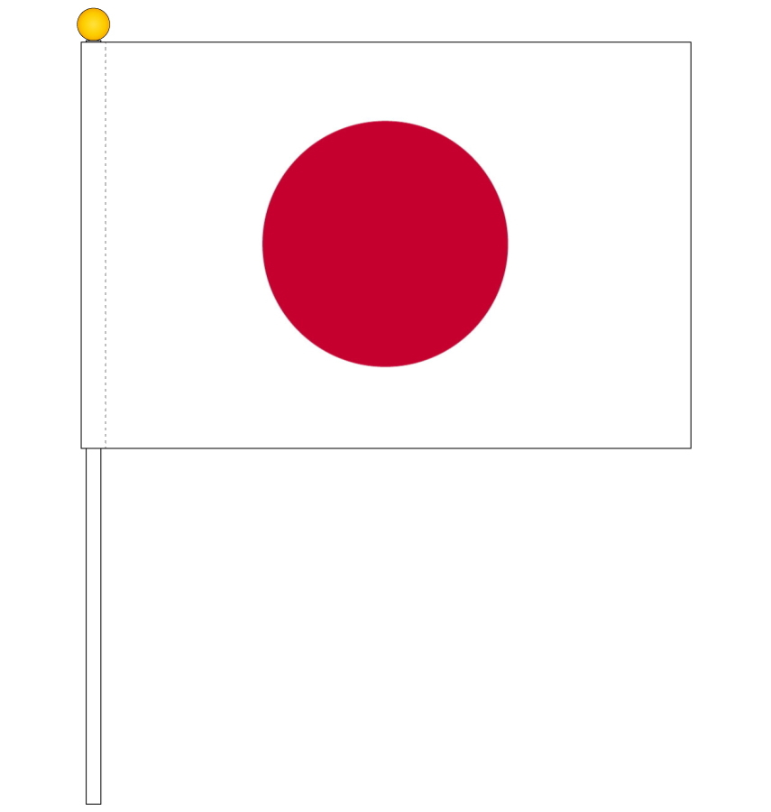 楽天市場 訳あり 日本国旗 ポール付き手旗 サイズ25 37 5ｃｍ トスパ世界の国旗販売ショップ