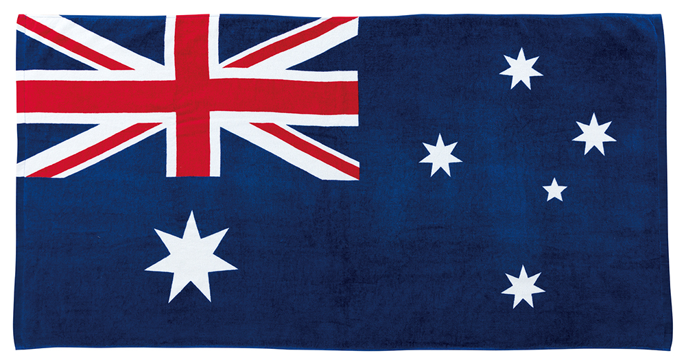 楽天市場 国旗 レジャータオル オーストラリア国旗柄 応援タオル 綿100 大型サイズ70 140ｃｍ トスパ世界の国旗販売ショップ