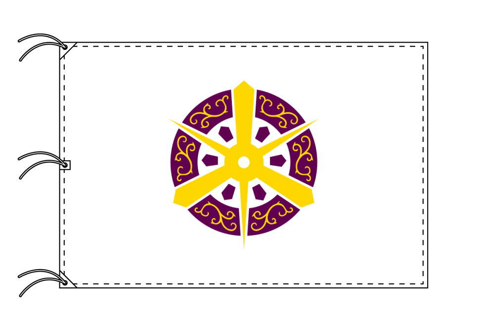 TOSPA 京都市旗 京都府府庁所在地の市の旗 140×210cm テトロン製 日本製 日本の県庁所在地旗シリーズ|トスパ世界の国旗販売ショップ