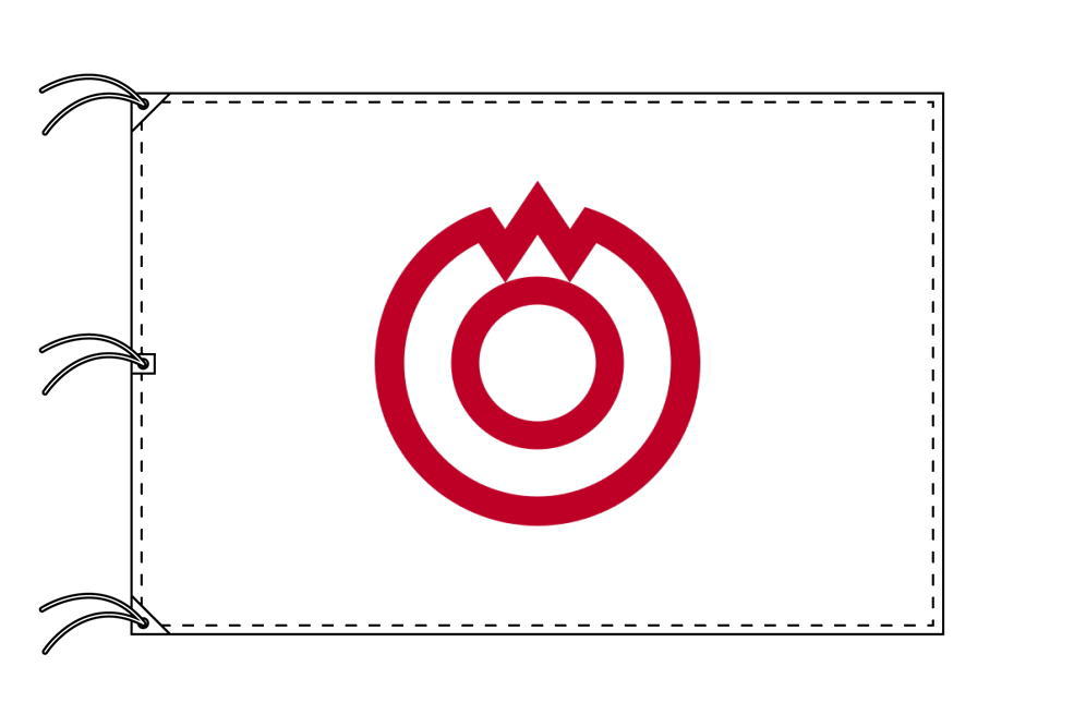 TOSPA 山口市旗 山口県県庁所在地の市の旗 140&times;210cm テトロン製 日本製 日本の県庁所在地旗シリーズ｜トスパ世界の国旗販売ショップ