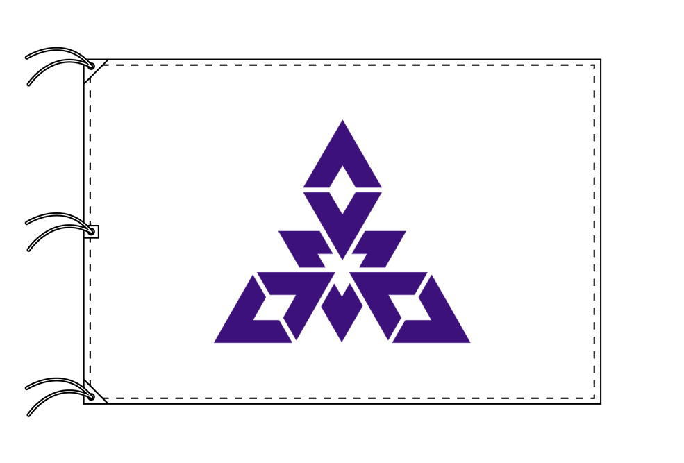 TOSPA 福岡市旗 福岡県県庁所在地の市の旗 140×210cm テトロン製 日本製 日本の県庁所在地旗シリーズ|トスパ世界の国旗販売ショップ