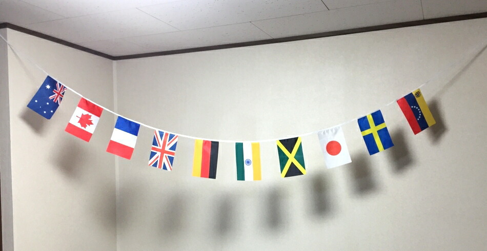 楽天市場】TOSPA 連続万国旗 20カ国 Mサイズ 34×50cm 全長約15m