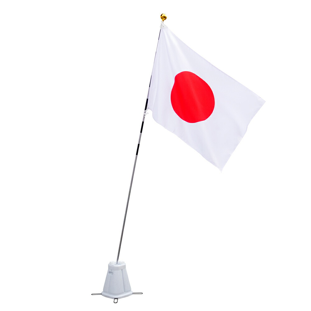 TOSPA 注水スリムスタンド付き日本国旗Cセット テトロン 90×135cm 3ｍ6段組み立て式スチールポール 店舗 家庭用 日本製