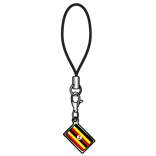楽天市場 ストラップ ウガンダ 国旗柄 チャーム部分サイズ約1cm 1 5cm トスパ世界の国旗販売ショップ