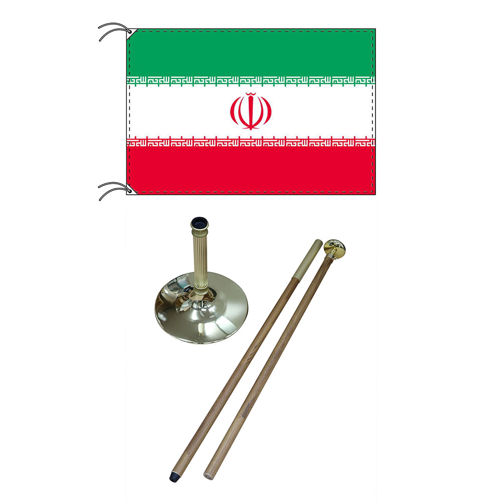 TOSPA 高級直立型スタンド 国旗セット イラン国旗 90&times;135ｃｍ テトロン製｜トスパ世界の国旗販売ショップ