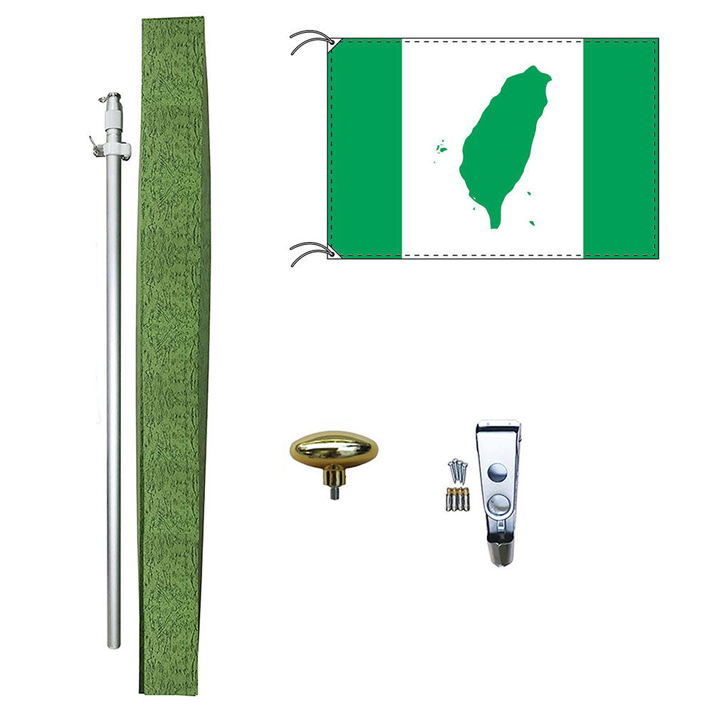 TOSPA 台湾旗 緑の台湾島 WTC 旗 DXセット 70×105cm旗 アルミ合金ポール 壁面設置部品のセット 日本製 世界の国旗シリーズ 13,753円
