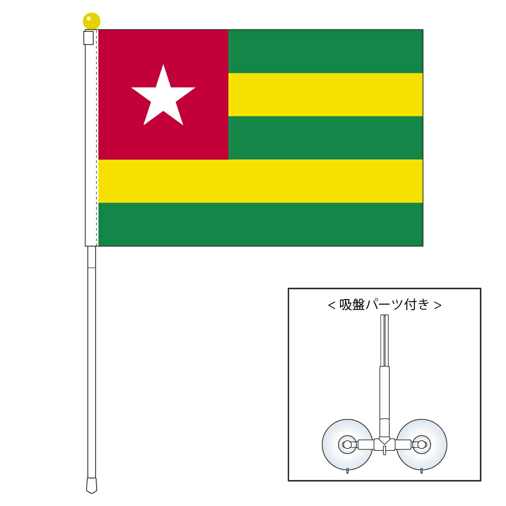 楽天市場】TOSPA ドミニカ共和国 国旗 ポータブルフラッグ 吸盤
