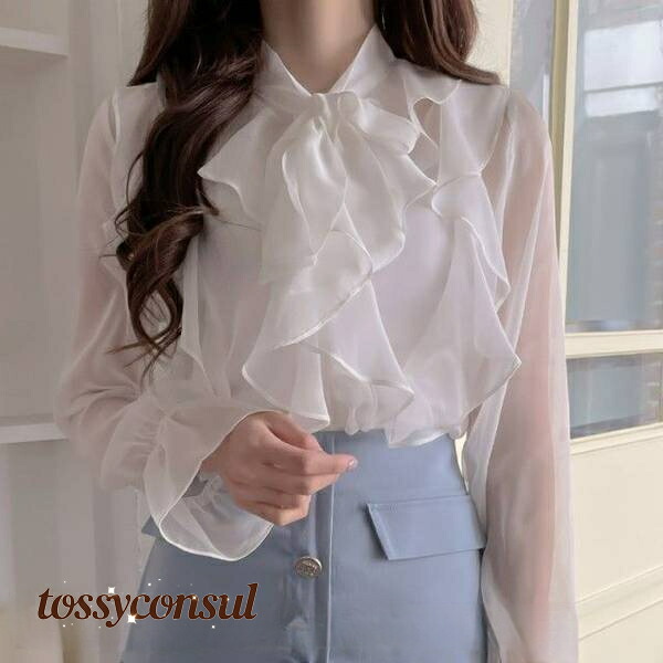 ご購入者様決定[ PARTY]シースルーカットソーブラウス 白 LサイズOK ty257212b99_1.jpg