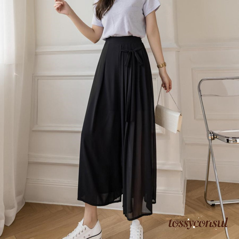 新生活応援 ワイドパンツ シフォン ガウチョパンツ 女 レディース ボトムス ファッション ホワイトデーお返し 母の日 彼女 姉妹