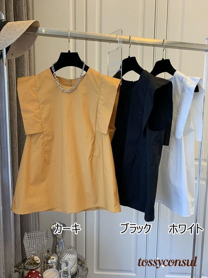 新生活応援 ブラウス おしゃれ レディース 夏 トップス きれいめ ノースリーブ 二の腕隠し 大人可愛い コットン 前ライン デザイン 涼しげ シャツ レディース おしゃれ 学生 きれいめ 無地 シンプル｜トッシーコンサル