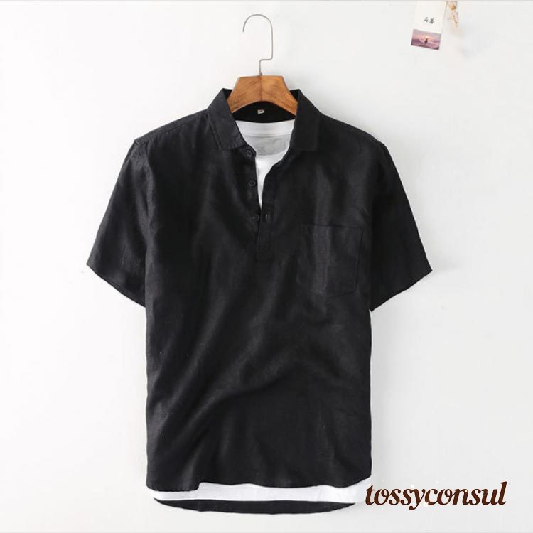 新生活応援 薄手 通気性 半袖 メンズ トップス Tシャツ シンプル リネン 麻 ポロシャツ メンズファッション 涼しい 夏 ポロシャツ リネンシャツ 無地 おしゃれ ポロシャツ ナチュラル カジュアル 夏物 上着 リネン
