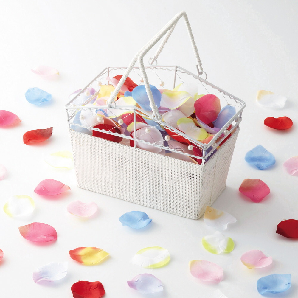 フラワーシャワー 造花 花びらシャワー バスケット付 結婚式 チャペル 教会 パーティー 二次会 演出アイテム シャワー ウェディング ブライダル【L】