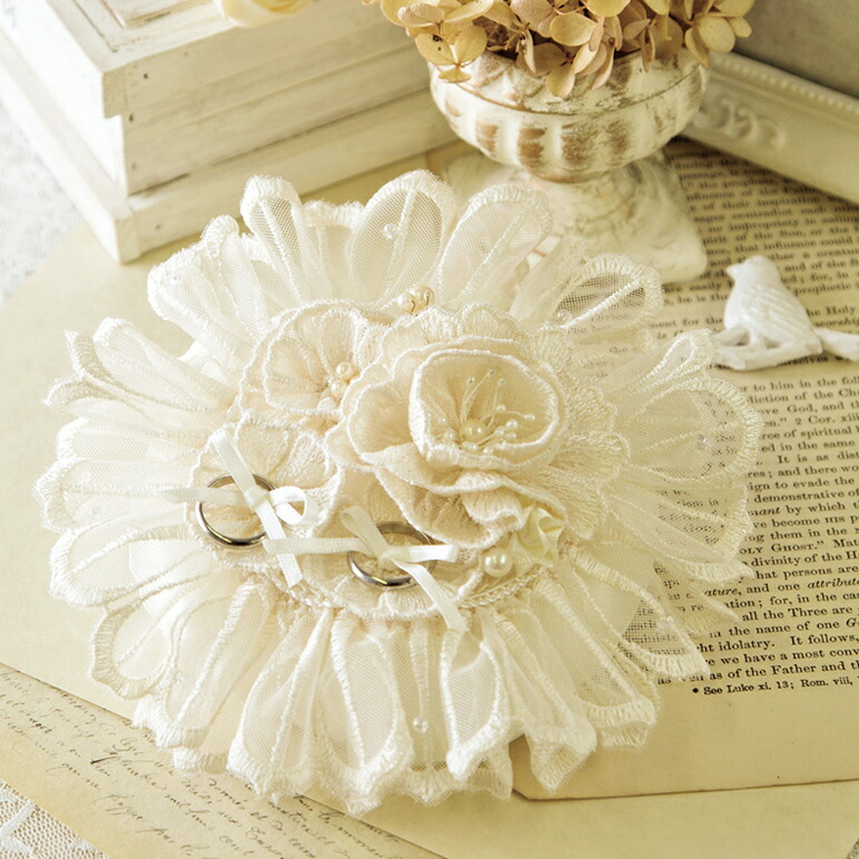 楽天市場 Juno プレミアム レースのお花のリングピロー 手作りキット ハマナカ 婚式 シャンパンゴールド 指輪 リング Fanmary ファンメアリー