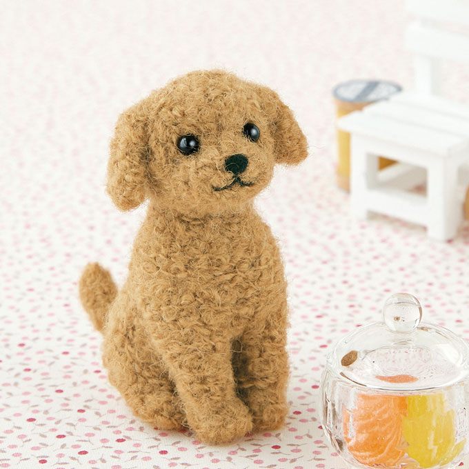 トイプードル　アプリコットカラー（手作りキット）　手芸キット　ハマナカ　羊毛キット　犬　羊毛フェルト　ドッグ　須佐沙知子　ゆうパケット　送料無料