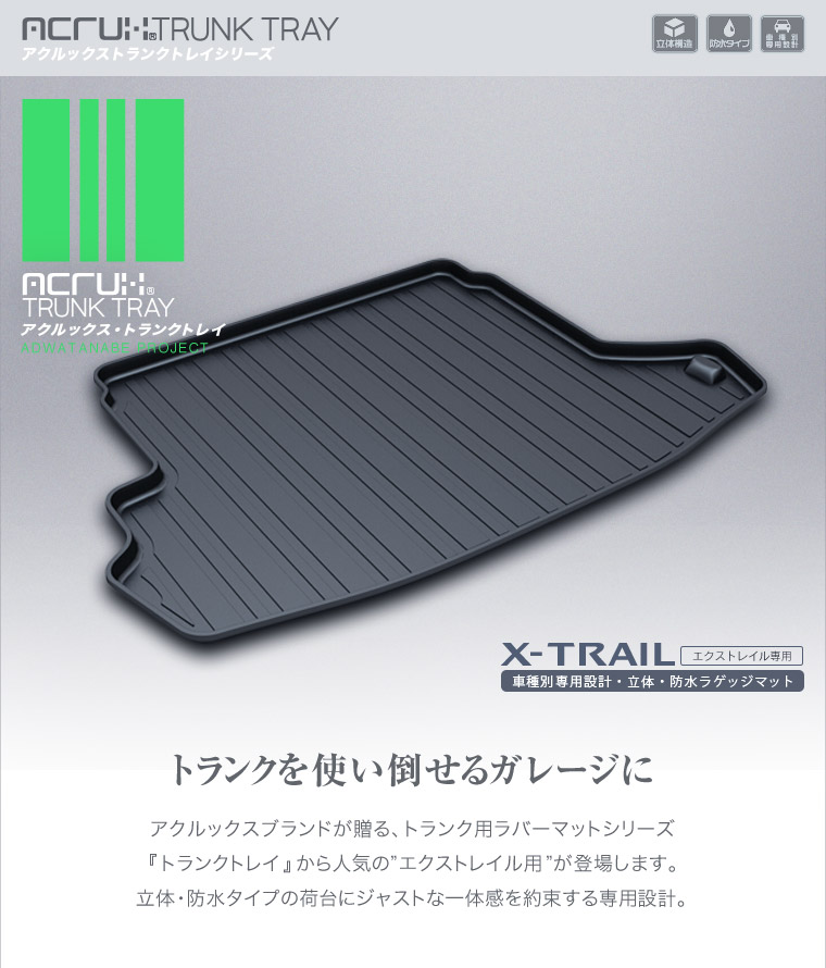 新品 アウトランダー ACRUX GF7W GF8W GG2W PHEV にも アウトドア トランク トレイ マット ラゲッジ レジャー 専用 立体  縁高 釣り 防水 【在庫あり 即納】 GF7W