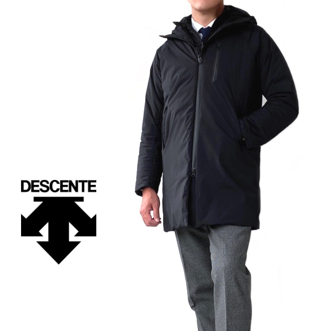 楽天市場】DESCENTE【デサント】3M THINSULATE【シンサレート】脱着可能ベスト付きスタンドカラーコート高機能中綿素材 撥水加工紺  ネイビー : toto・noel