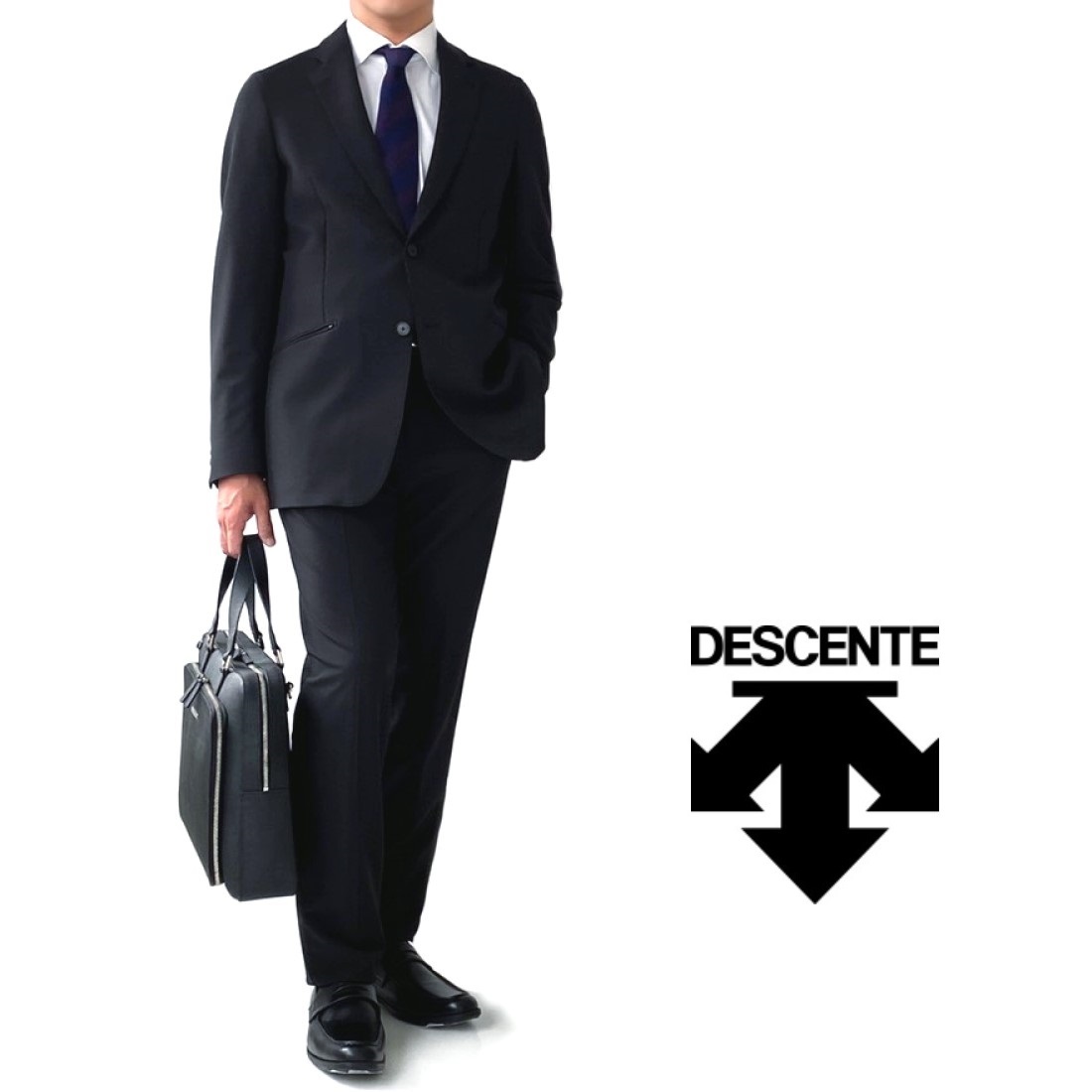 楽天市場】DESCENTE【デサント】ストレッチスーツ立体裁断 撥水加工黒