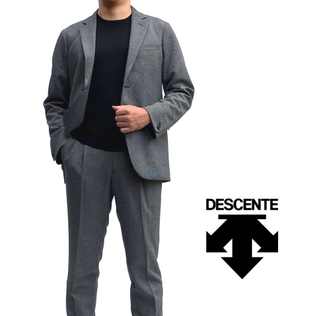 DESCENTE【デサント】セットアップスーツハンドトゥースグレー系総裏仕立て | toto・noel