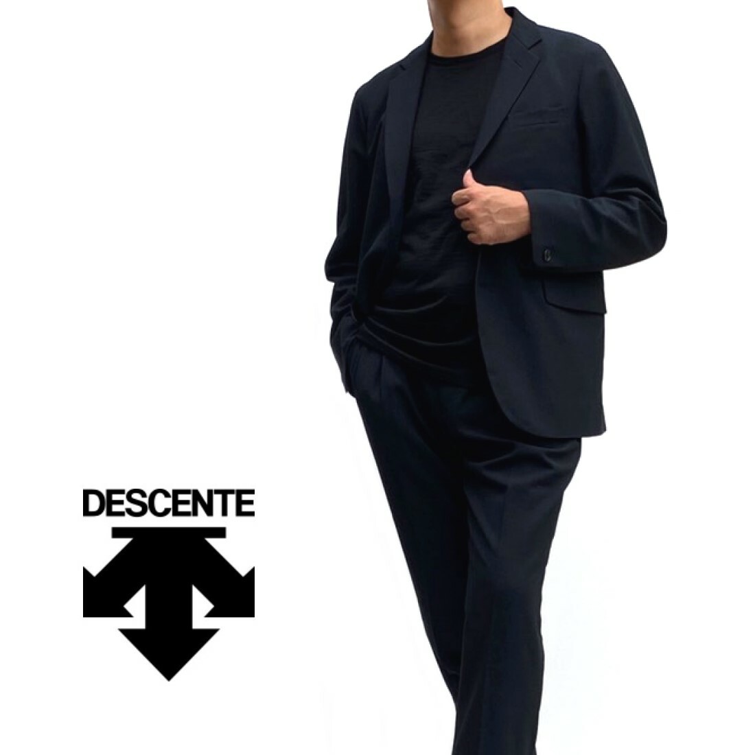 楽天市場】DESCENTE【デサント】セットアップスーツメランジ調ネイビー