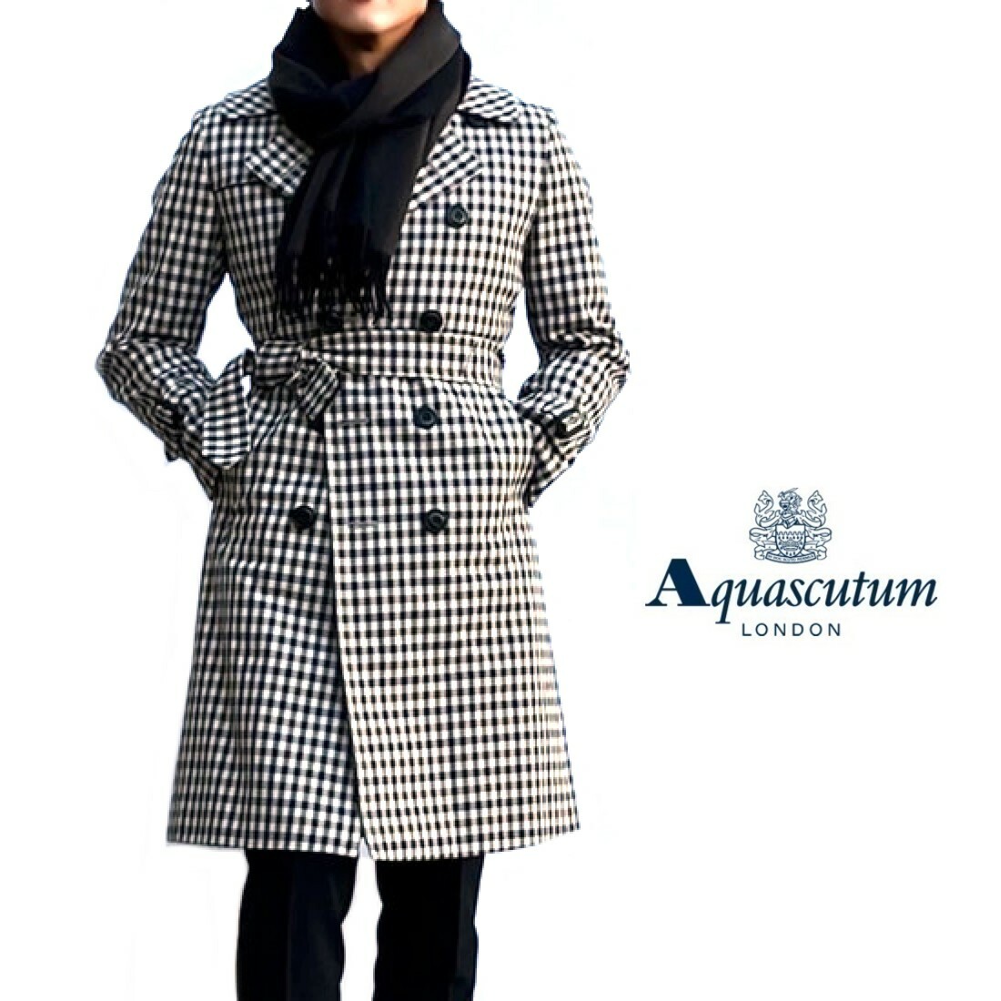 Aquascutum【アクアスキュータム】日本製WELLINGTON トレンチコートクラブチェック撥水加工 | toto・noel