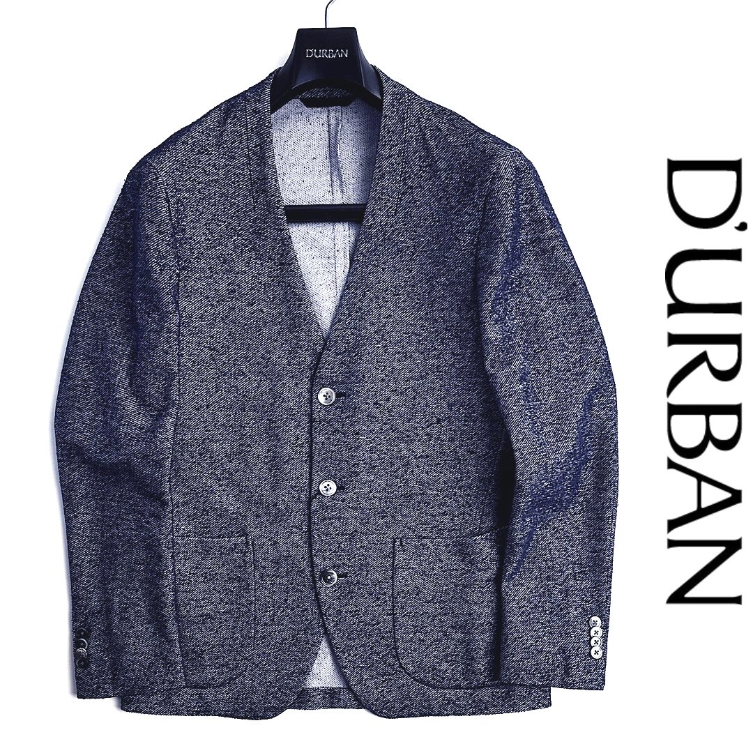 D\u0027URBAN【ダーバン】必要経費77,000円（税込）日本製 地絹混コットンジャケットノーカラージャケット 米国海軍 紺AB4・AB5・AB6・BB4・BB5・BB6大きさ