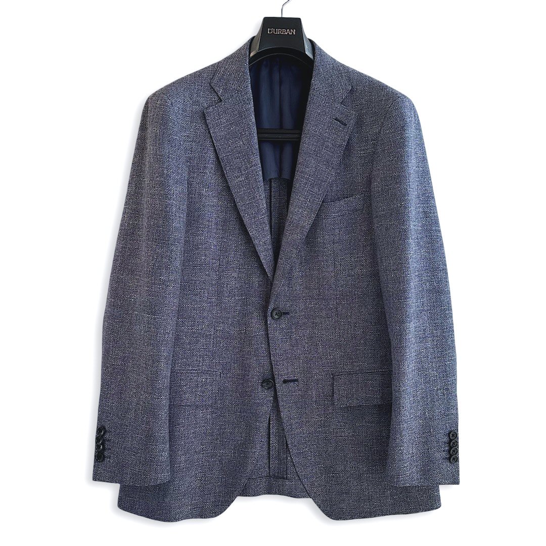 D'URBAN【ダーバン】 定価88,000円（税込） 日本製 ブルーミックスジャケット 毛麻シルク ウール リネン メンズ ジャケット 高級 ブランド 春夏 杢調 A6・A7・AB5・BB4サイズ