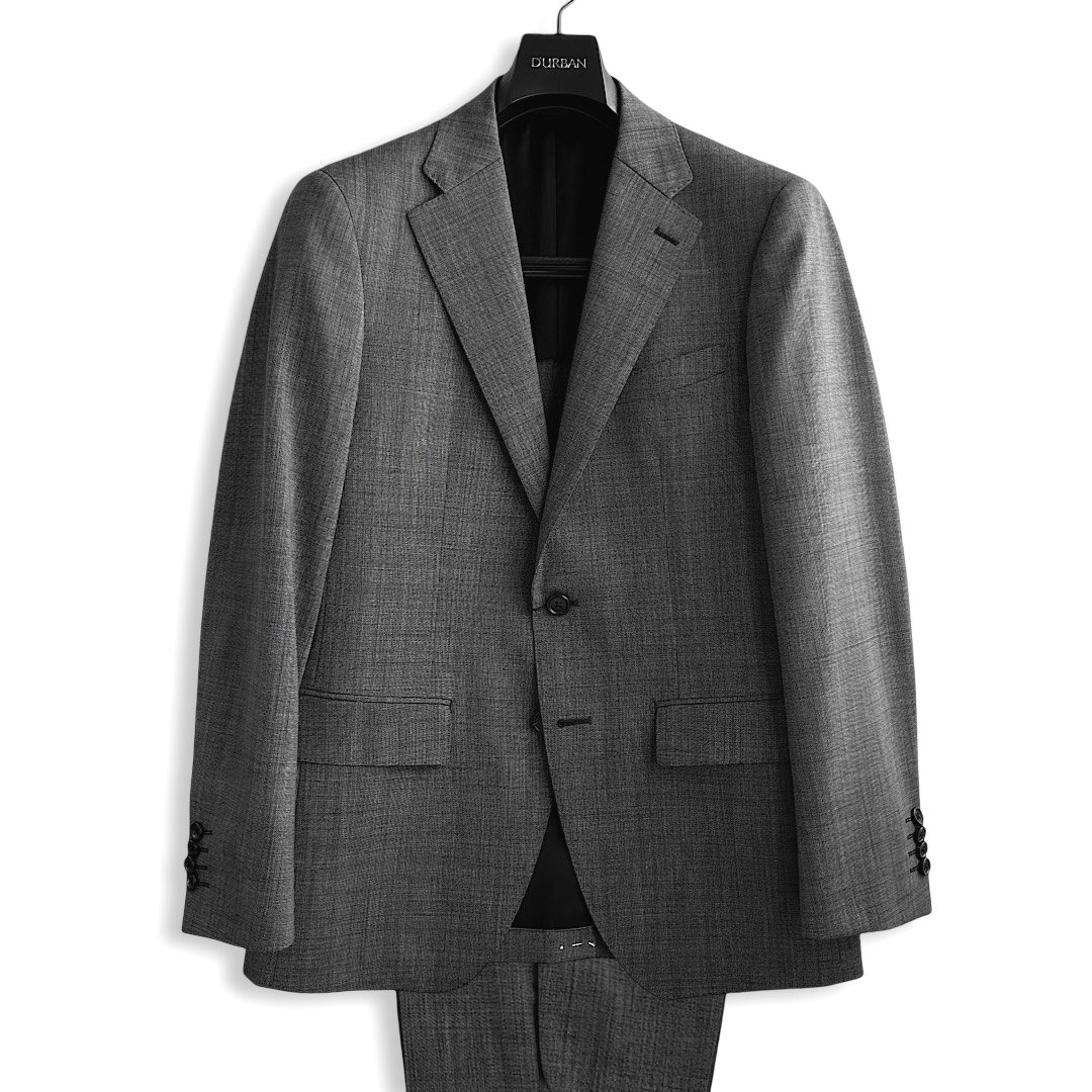 D'URBAN【ダーバン】定価99,000円（税込）日本製 ピンヘッドスーツMONSOON 清涼仕様クールビズ ビジネス サマースーツメンズ スーツ 高級 ブランド春・夏・盛夏 グレー ウールA4・A5・A6・A7・AB4・AB7サイズ｜toto・noel