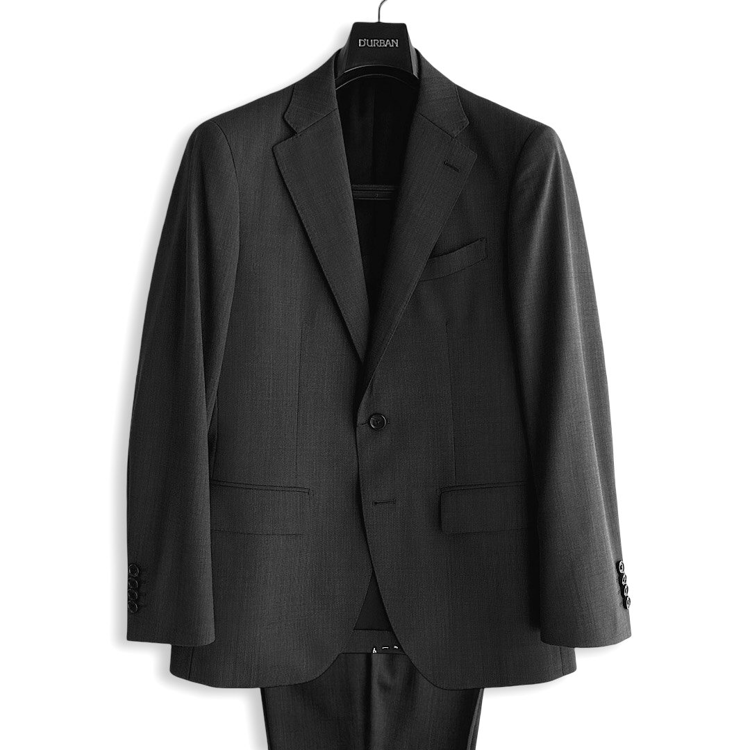 D'URBAN【ダーバン】 定価99,000円（税込） 日本製 ピンヘッドスーツ MONSOON 清涼仕様 メンズ スーツ 高級 ブランド 春・夏・盛夏 ダークグレー ウール A4・A6・A7・AB7サイズ