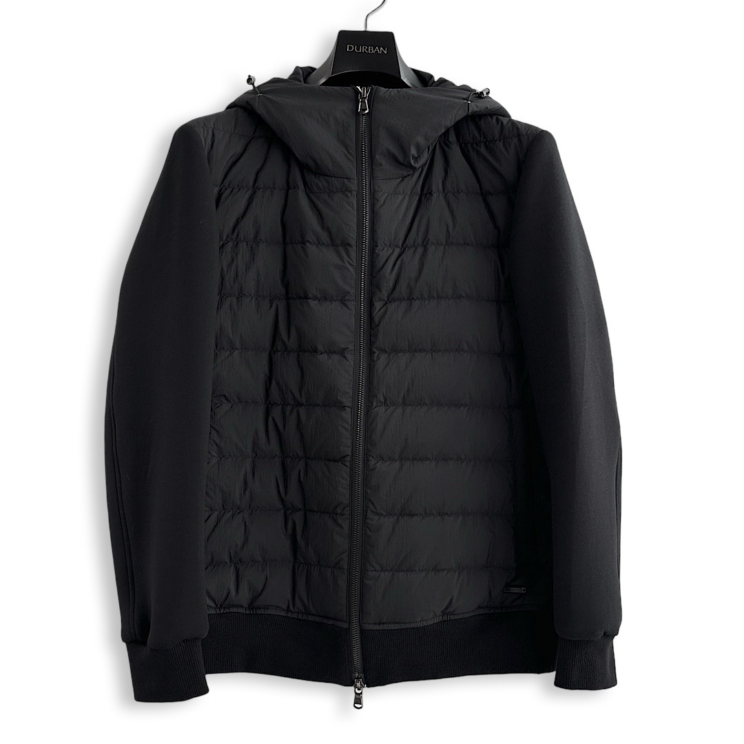 D'URBAN【ダーバン】 定価55,000円（税込） フーデットコンビダウンブルゾン アウター インナーダウン パーカー 黒 ブラック Mサイズ