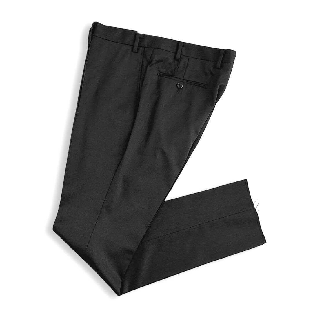 D\u0027URBAN【ダーバン】通貨価値30,800円（税込）日本製 お召しものズボン下 スラックスZeal メリノウール ナチュラルストレッチメンズ 御前上等 ブランドダークグレーノータック秋冬青写真 酉の方角94糎