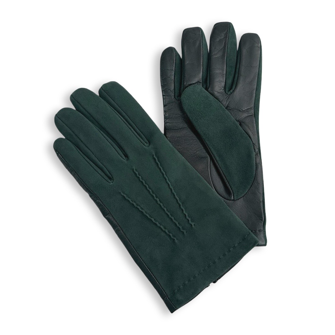 D'URBAN【ダーバン】定価28,600円（税込）イタリア製 羊革 手袋スエード レザー コンビグローブグリーン 高級 メンズ ブランド｜toto・noel