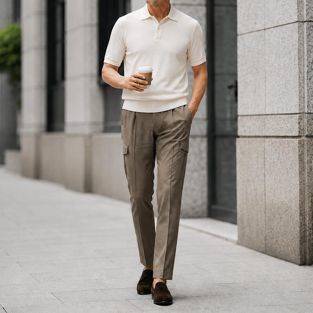 D\u0027URBAN【ダーバン】通貨価値30,800円（税込）スラックス カーゴパンツ パンツドレスカーゴ ハイパワーストレッチメンズ 御前上等 ブランド名 商行為 心地よい春夏 壱タック 成人男性服 成人男性赤銅色ベージュ系 ツイルウエスト78・82・90糎